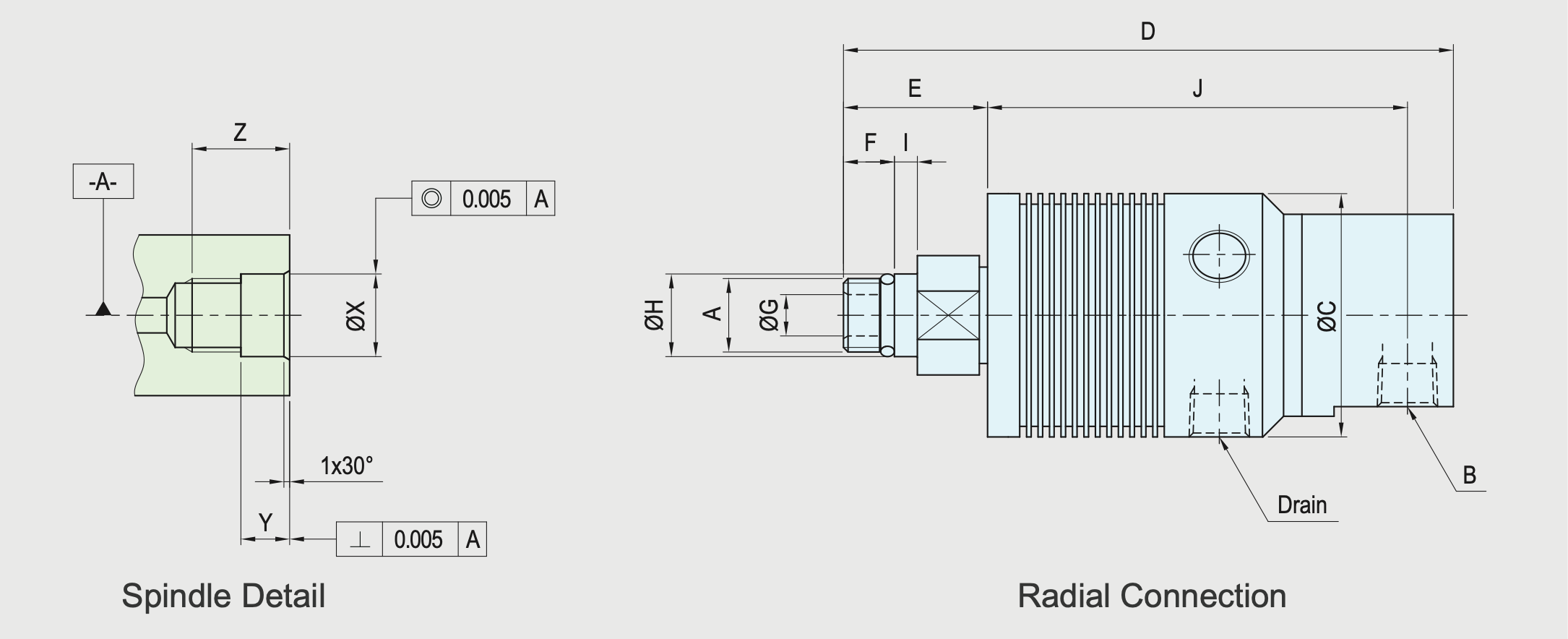 SRJ01-201 radial Zeichnung Drehdurchfuehrung