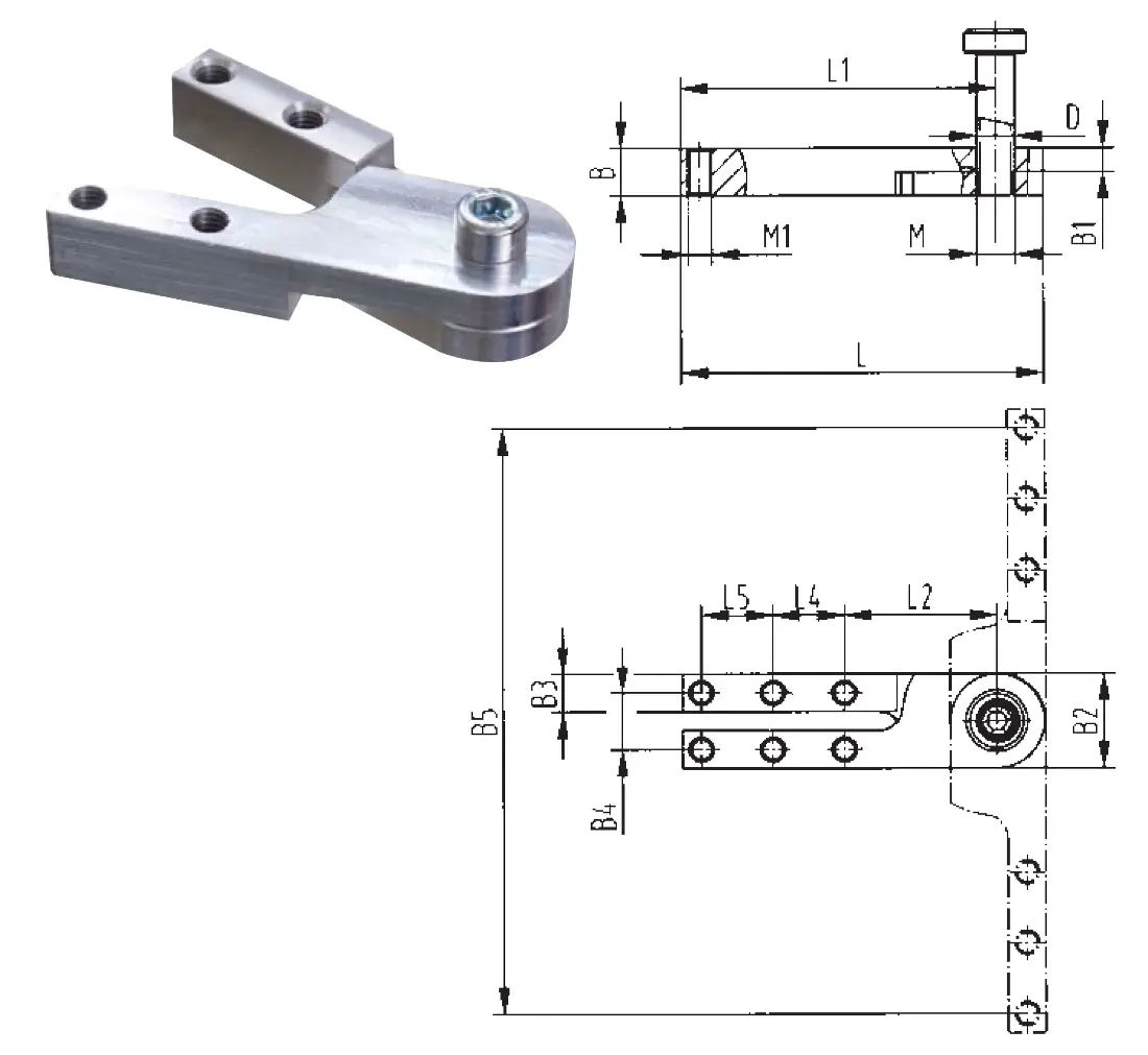Schnellspanner Zubehör - MS10/36 Clamping arm adapter for toggle clamps