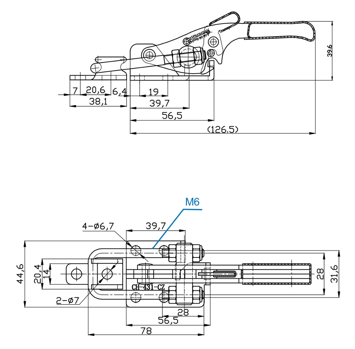 DST-431-R Datenblatt Verschlussspanner Bügelspanner horizontal 3180N