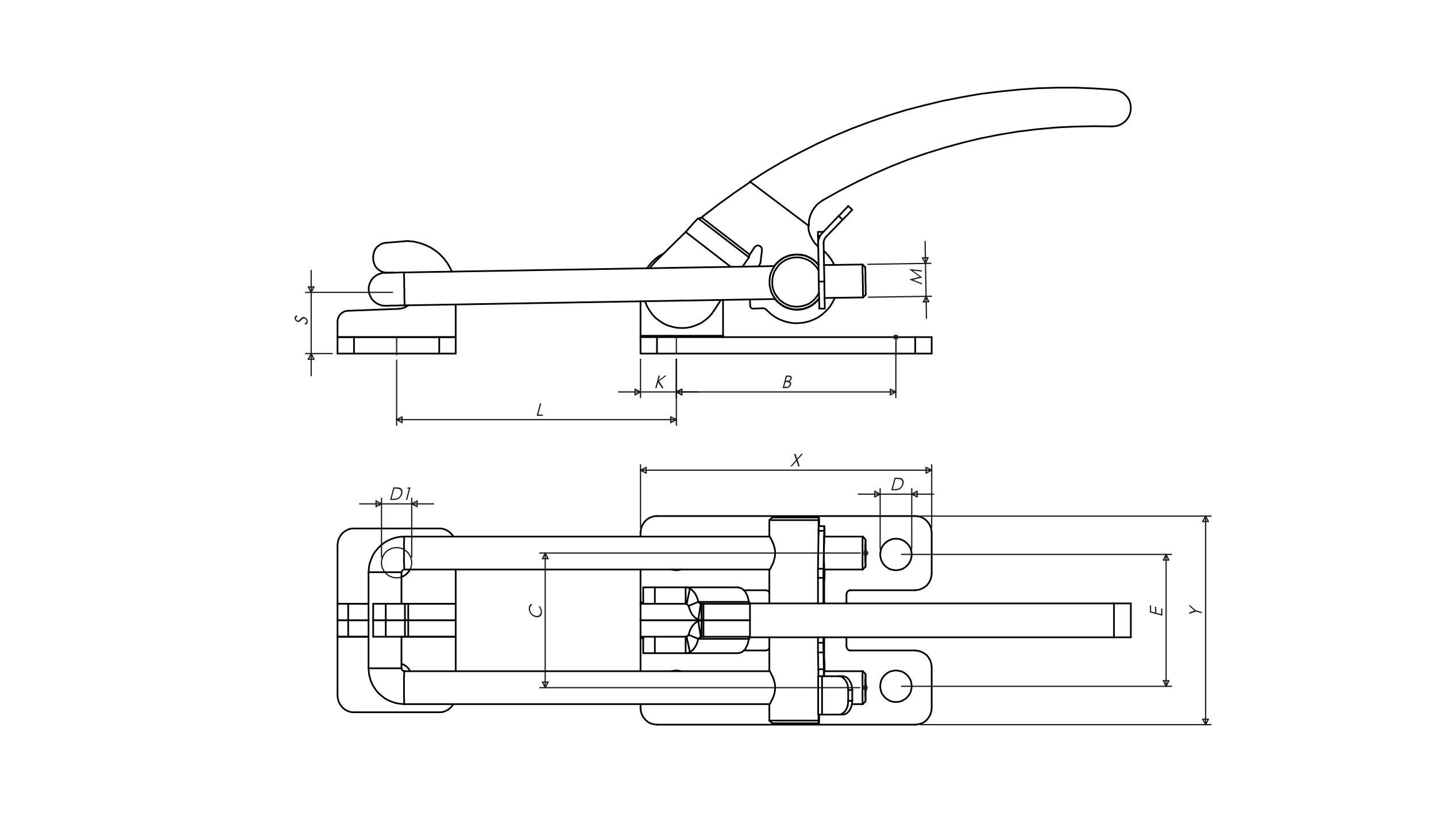 M42F Schwerer Verschlussspanner horizontal Techische Zeichnung