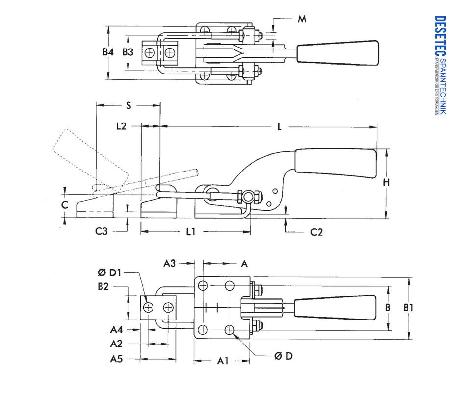 M42 Verschlussspanner horizontal Zeichnung Datenblatt