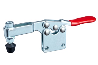 Horizontal acting toggle clamps with vertical mounting base