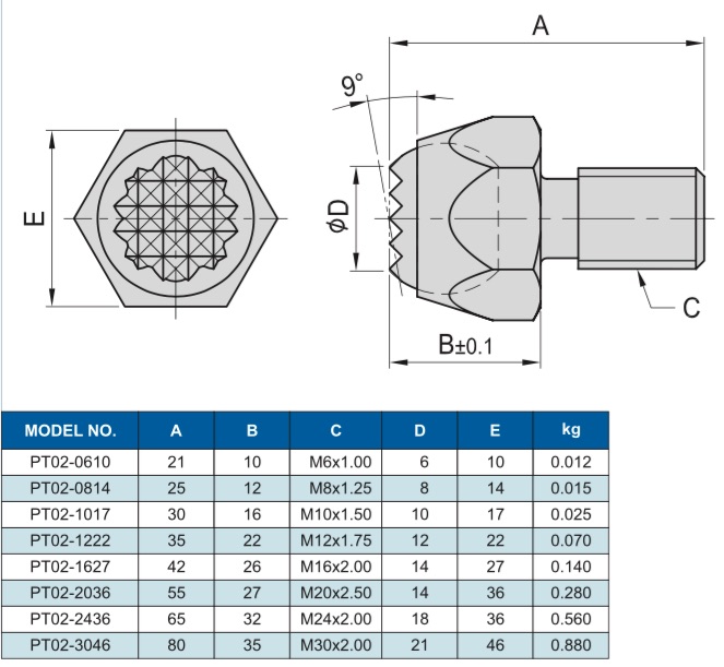 PT02 ZeichnungDatenblatt alle Grössen
