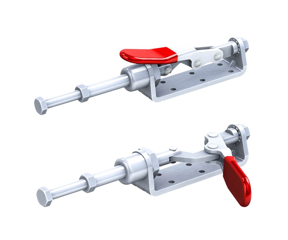 DST-30606 Kompakter Schubstangenspanner mit schmalem Flanschfuss, 40mm Hub, 2000N