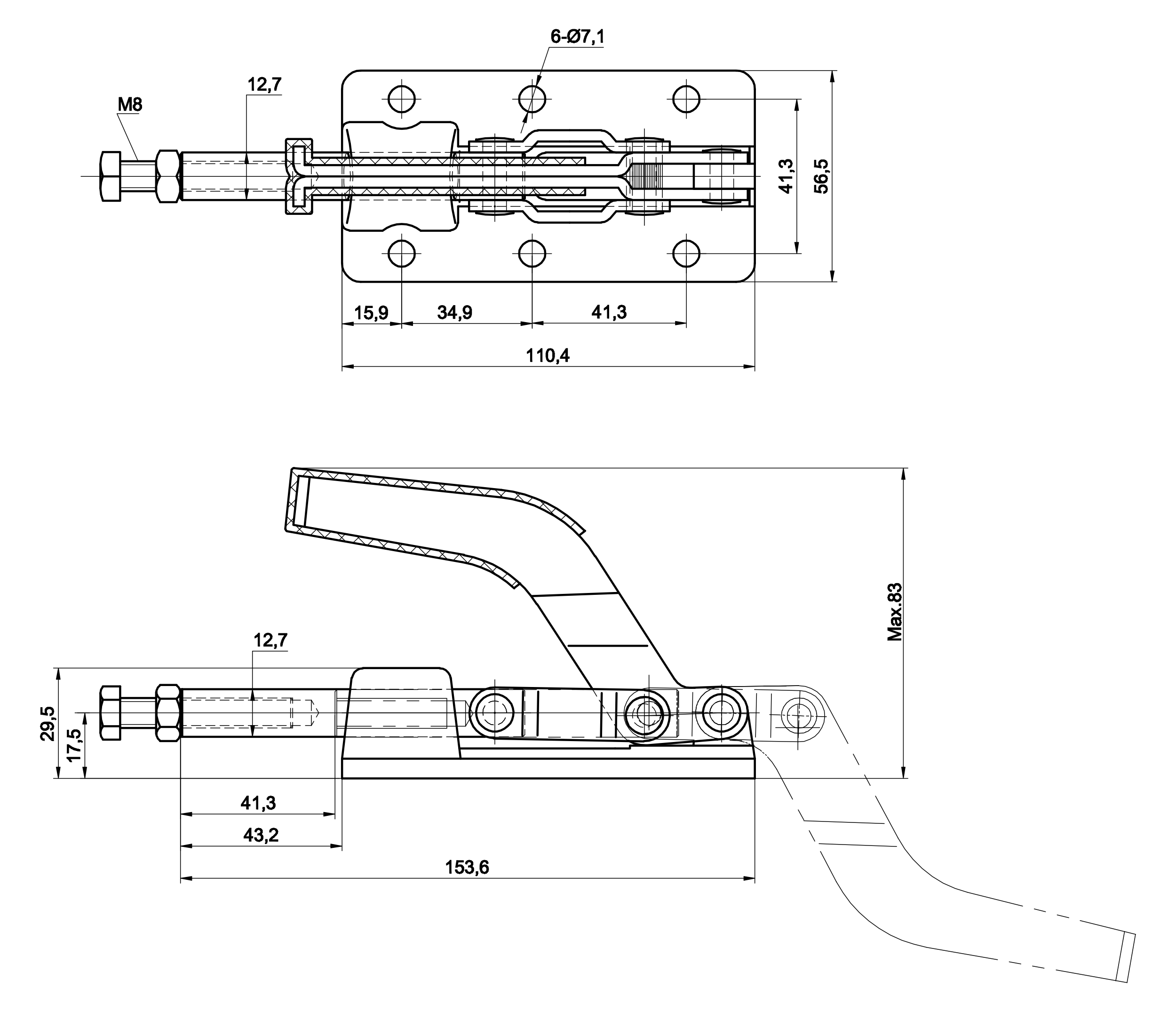 Technische Zeichnung DST-30608-M