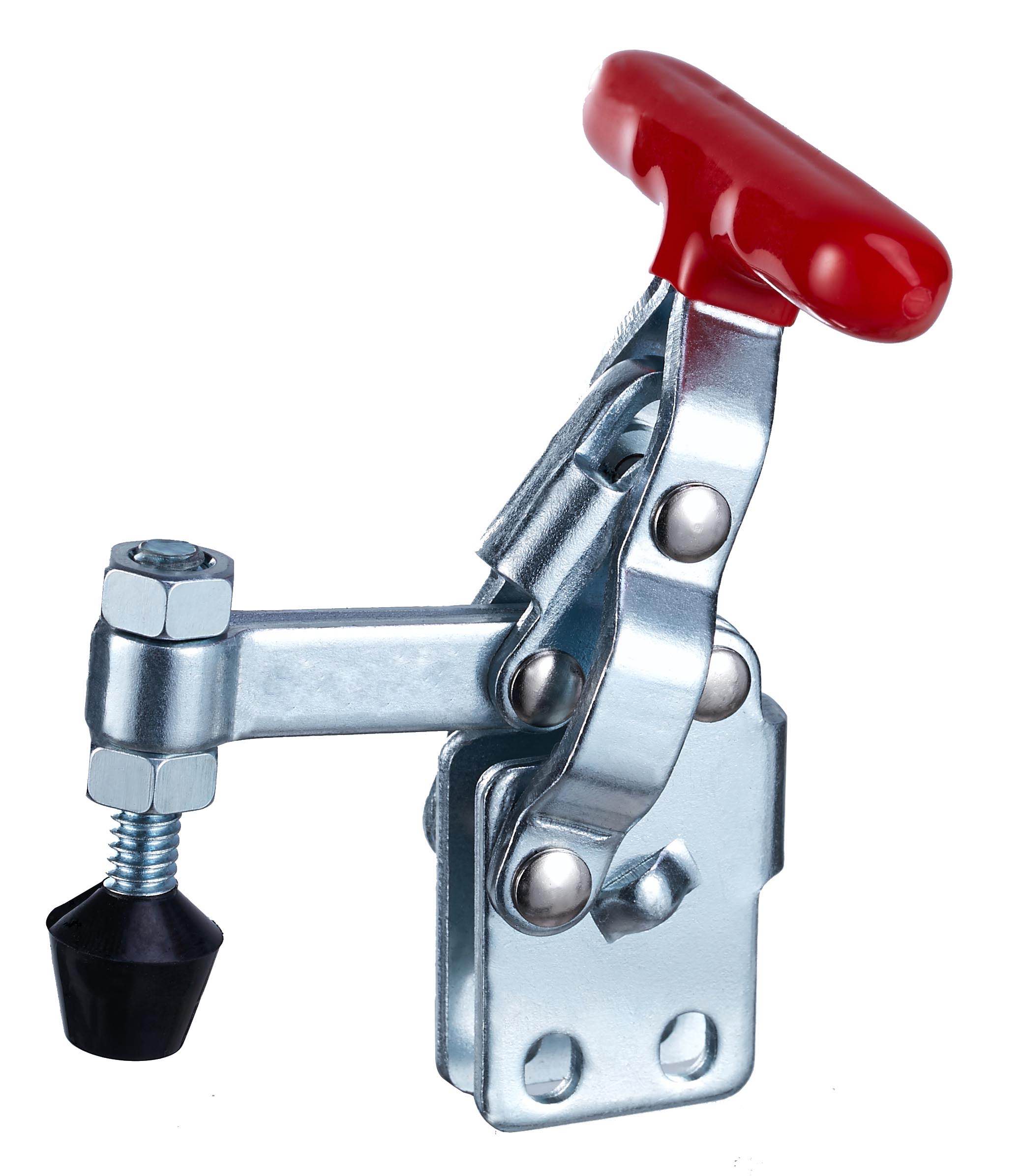DST-12075 Senkrechtspanner T-Handgriff senkrechter Fuss massiver Spannarm 910N