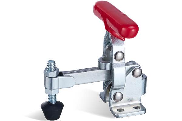 DST-12080 Senkrechtspanner T-Handgriff waagrechter Fuss massiver Spannarm lang 910N